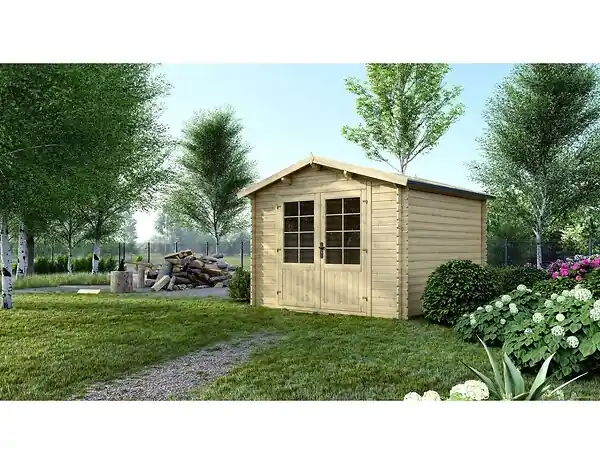 Abri de jardin en bois - 9m2 - 3x3m - Ep. 28mm - Couleur naturel - DOM530 ALTANKA Acheter Direct