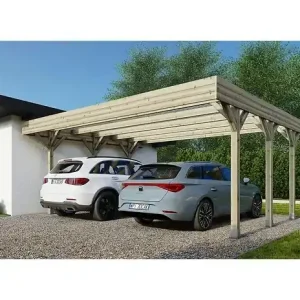 Promotion Carport, abri de voiture 6.06x5.03 m - 30 m2 - couverture PVC - CAR5PVCTR ALTANKA