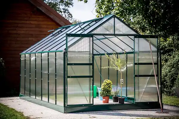 Serre de jardin en aluminium - Vert - H.223xL.425xP.244cm HABRITA Acheter En Ligne