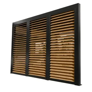 Ventelles aluminium mobiles imitation bois - L.340xH.219cm HABRITA Offre Limitée