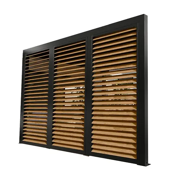 Ventelles aluminium mobiles imitation bois - L.340xH.219cm HABRITA Offre Limitée
