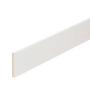 Plinthe bois MDF blanche bord droit - Ép.12 x l.68 mm - L.2.20 m - AJ TIMBER Livraison Express