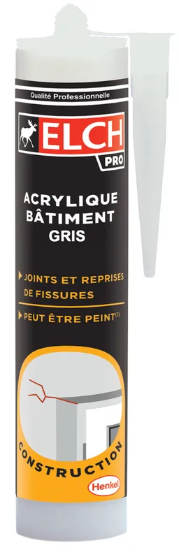 Mastic Acrylique Bâtiment Gris 300 ml ELCH PRO Meilleur Prix