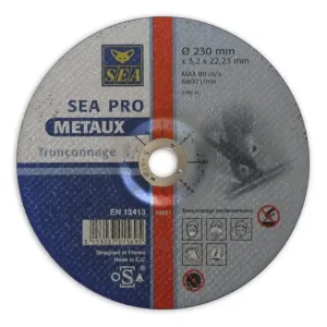 Disque à tronçonner métaux diamètre 230 mm SEA Nouveauté