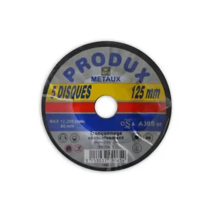 Disques à tronçonner métaux diamètre 125 mm par 5 Eco Offre Spéciale