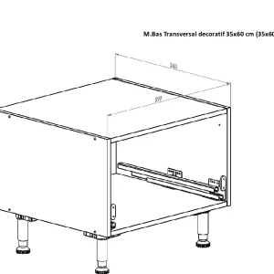 Achat Immédiat Caisson cuisine bas blanc L 60 x P 56 x H 35 cm OFITRES