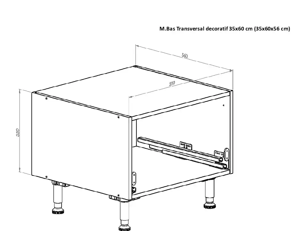 Achat Immédiat Caisson cuisine bas blanc L 60 x P 56 x H 35 cm OFITRES