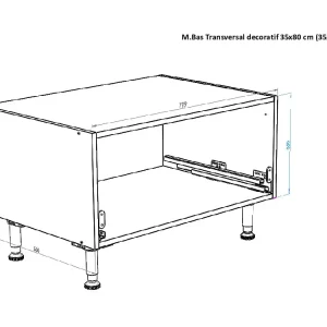Caisson cuisine bas blanc L 80 x P 56 x H 35 cm OFITRES Livraison Express