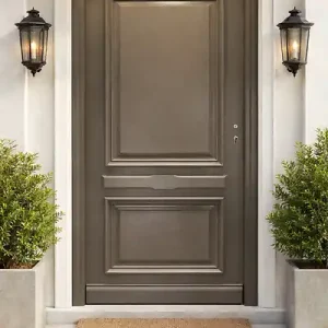 Porte d‘entrée Bois Pleine Cassy Gris Quartz, H215 x L90 cm Côte Tableau p. Gauche GD MENUISERIES Vente Directe