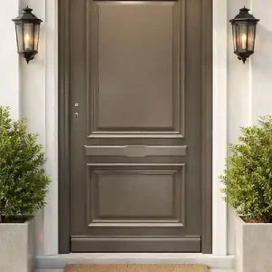 Porte d‘entrée Bois Pleine Cassy Gris Quartz, H215 x L90 cm Côte Tableau p.Droit GD MENUISERIES Paiement Sécurisé