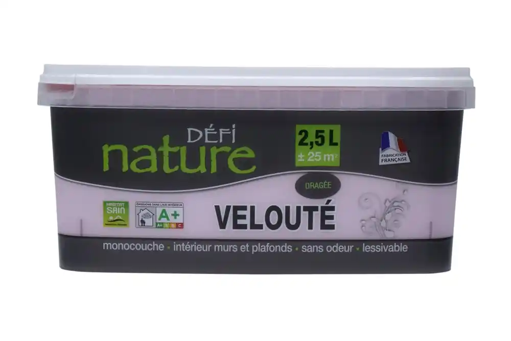 Peinture naturelle murale Dragée velours 2,5 l - DEFI NATURE Offre Exclusive