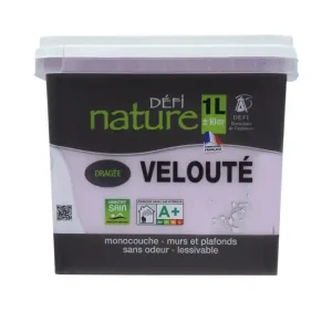 Prix Réduit Peinture naturelle murale Dragée velours 1 l - DEFI NATURE