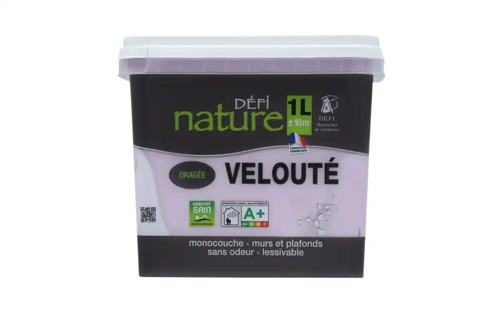 Prix Réduit Peinture naturelle murale Dragée velours 1 l - DEFI NATURE