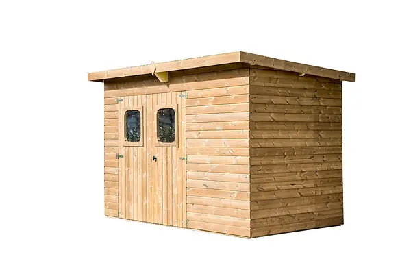 Haute Qualité Abri de jardin bois 19mm - Brun doré - L.308xl.220cm HABRITA