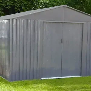 Expédié Aujourd'hui Abri de jardin métal SU 9,05m² - Gris - L.321xH.205xP.301cm CHALET & JARDIN