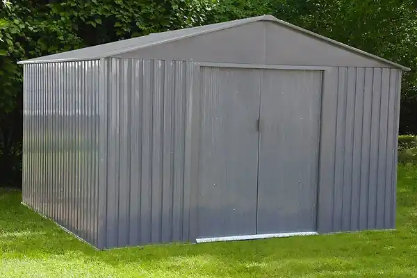 Expédié Aujourd'hui Abri de jardin métal SU 9,05m² - Gris - L.321xH.205xP.301cm CHALET & JARDIN