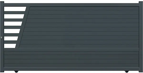 Meilleure Vente Portail alu coulissant Cleo - Gris 7016STR - L.3750xH.1624mm ELSEALU