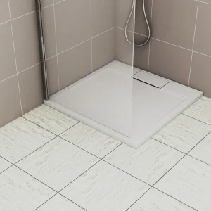 Receveur de douche 90x90 cm résine blanc brillant Island - OCEA Satisfait Ou Remboursé