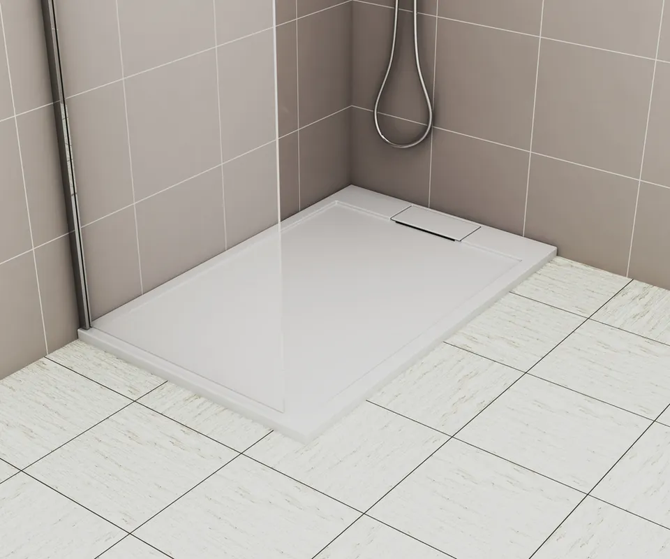 Receveur de douche 90x140 cm résine blanc brillant Island - OCEA Soldes