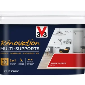 Peinture de rénovation multisupports finition satinée rouge caprice 2 l V33 Paiement Sécurisé