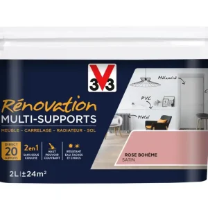 Peinture de rénovation multisupports finition satinée rose bohème 2 l V33 Produit De Marque