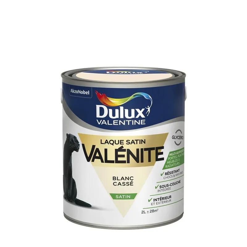 Populaire Peinture Laque Valénite Blanc Cassé satin 2 l - DULUX VALENTINE