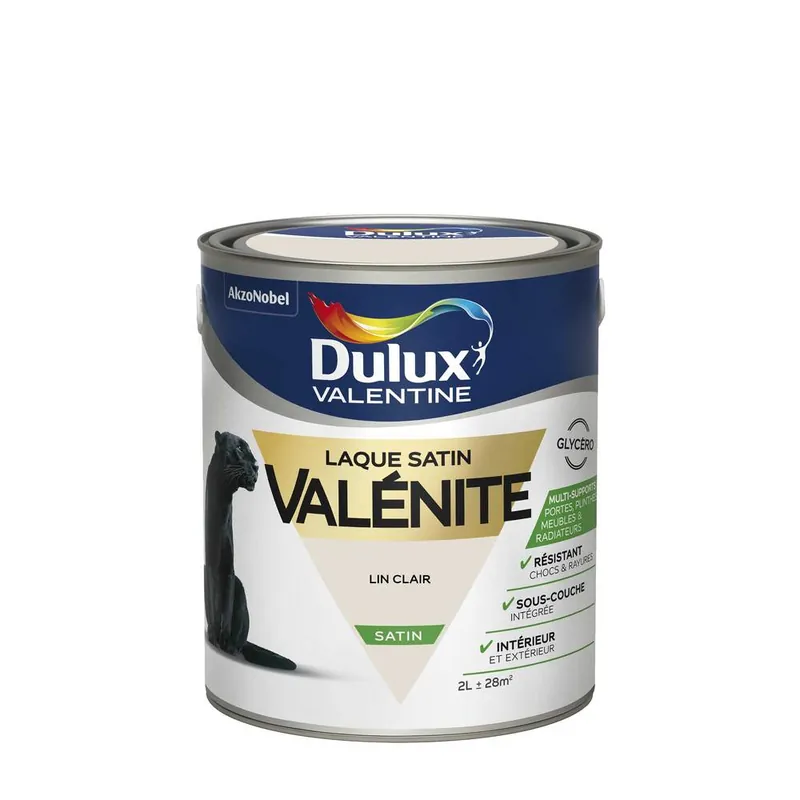 Super Prix Peinture Laque Valénite Lin Clair satin 2 l - DULUX VALENTINE