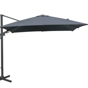 Parasol déporté 3 x 3 m inclinable et orientable gris mât aluminium PROLOISIRS Expédié Aujourd'hui