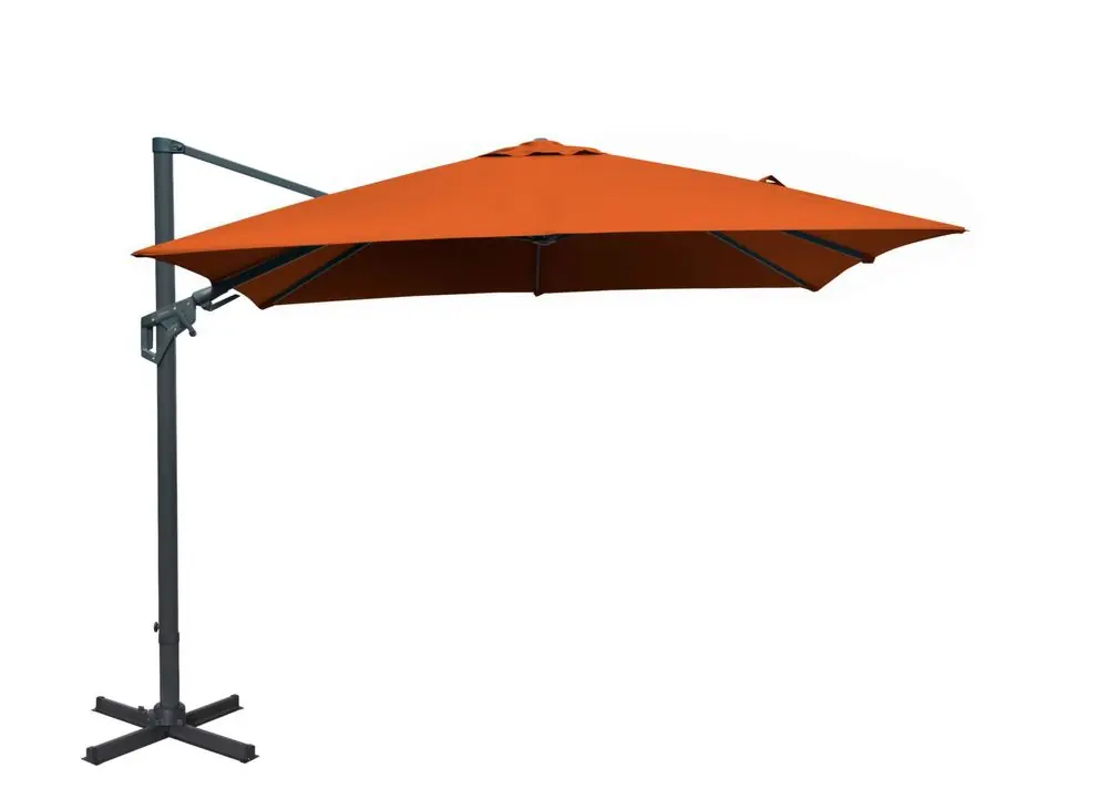Promotion Saisonnière Parasol déporté 3 x 3 m inclinable et orientable rouge mât aluminium PROLOISIRS