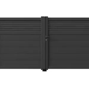 Vente Flash Portail battant alu Wilder - Gris 7016 - 3500x1634mm ELSEALU