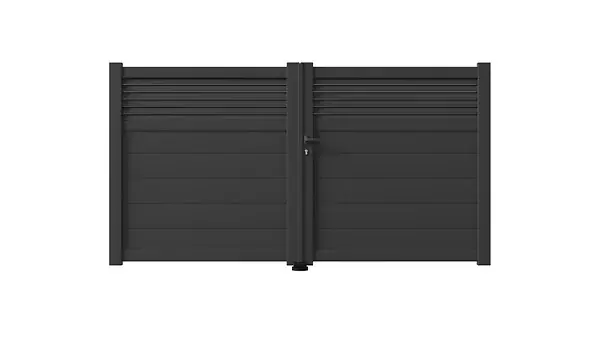 Vente Flash Portail battant alu Wilder - Gris 7016 - 3500x1634mm ELSEALU