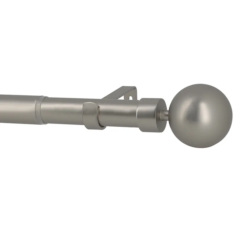 Kit tringle à rideaux extensible en métal de 1.20 à 2.10 m diam 25 à 28 mm Finition Nickel mat- MOBOIS Prix Cassé