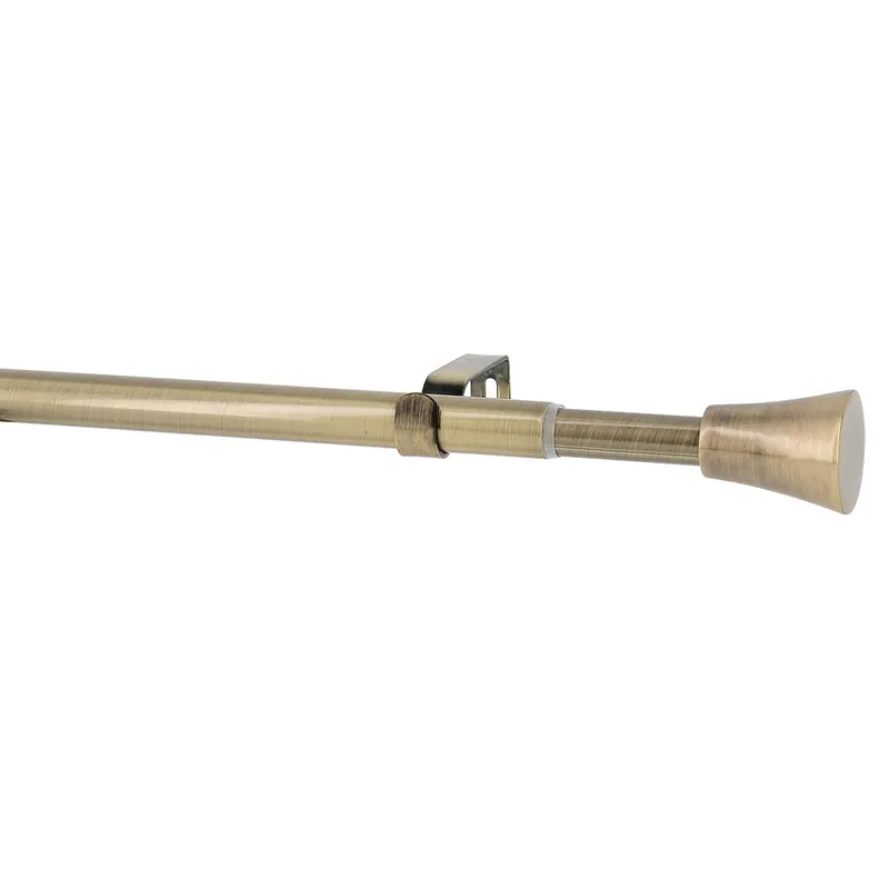 Satisfait Ou Remboursé Kit tringle à rideaux extensible en métal de 1.20 à 2.10 m diam 16 à 18 mm Finition Doré vielli - MOBOIS