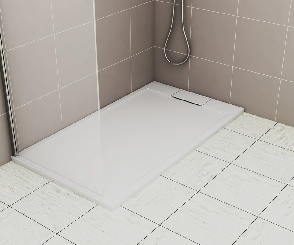 Receveur de douche 90x160 cm résine blanc brillant Island - OCEA Paiement Sécurisé
