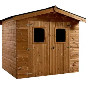 Prix Réduit Abri de jardin bois Thiers - Brun doré - L.280xH.229xP.266cm HABRITA