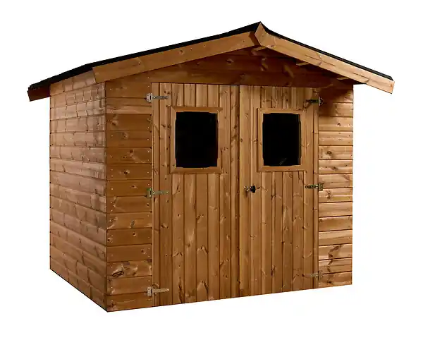 Prix Réduit Abri de jardin bois Thiers - Brun doré - L.280xH.229xP.266cm HABRITA