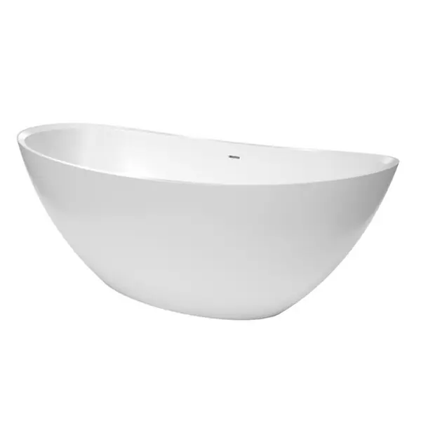 Swiss Aqua Technologies Paula 167x81,8 cm Baignoire îlot en marbre Coulé 260L, sans pieds, blanc (SATPA1670) Prix Choc