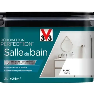 Bon Plan Peinture de rénovation pour salle de bain blanc finition satinée 2L - V33