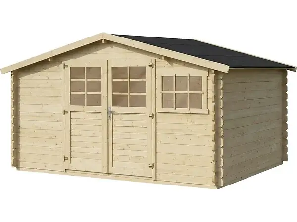 Abri de jardin en bois "Clairval" - 416 x 301 x 218 cm - 12.53 m² - 28 mm HABITAT ET JARDIN Certifié
