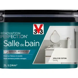 Peinture de rénovation pour salle de bain voile de coton finition satinée 2L - V33 Marque