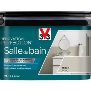 Peinture de rénovation pour salle de bain seigle finition satinée 2L - V33 Super Prix