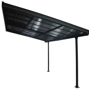 Toit terrasse aluminium - Gris anthracite - L.400xP.301cm HABRITA Offre Spéciale