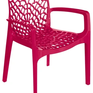 Usine Directe Fauteuil de jardin GRUVYER polypropylène framboise - GRANDSOLEIL