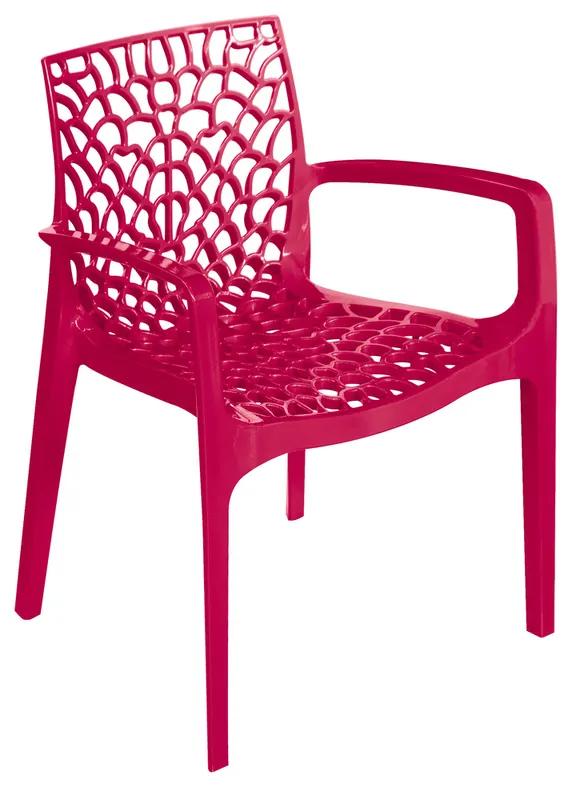 Usine Directe Fauteuil de jardin GRUVYER polypropylène framboise - GRANDSOLEIL