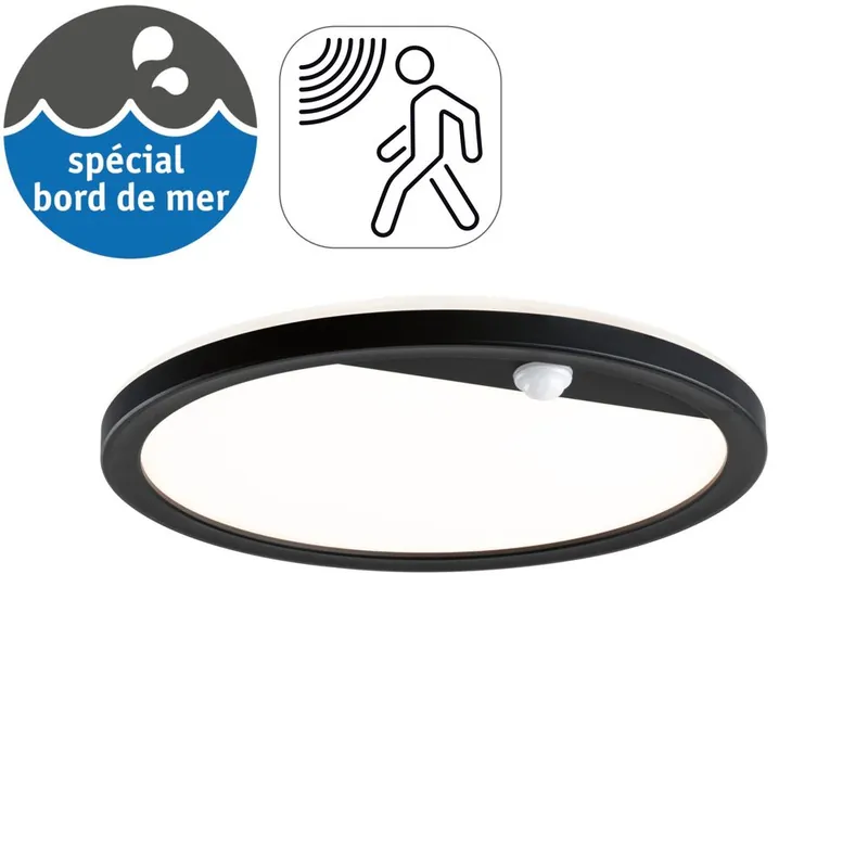 Expédié Aujourd'hui Applique extérieur LED détecteur de mouvements Lamina noir IP44 1200 lumens blanc chaud - PAULMANN
