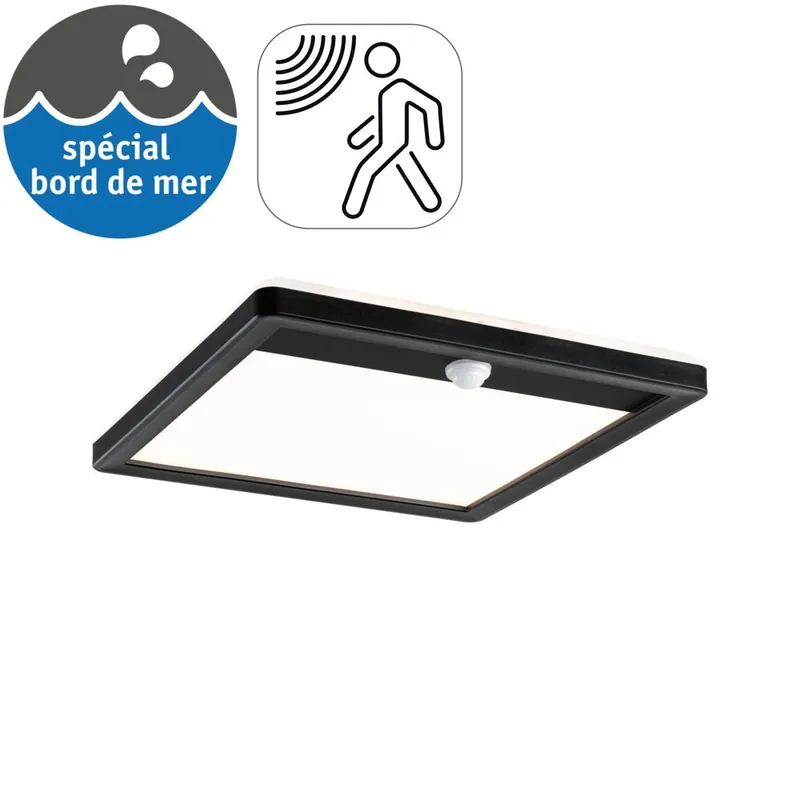 Applique extérieur LED détecteur de mouvements Lamina noir IP44 950 lumens blanc chaud - PAULMANN Achetez Aujourd'hui