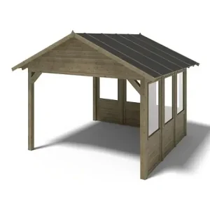 Pergola de jardin 4.04x4.04m avec panneaux - traité - ALT127 ALTANKA Vente Directe