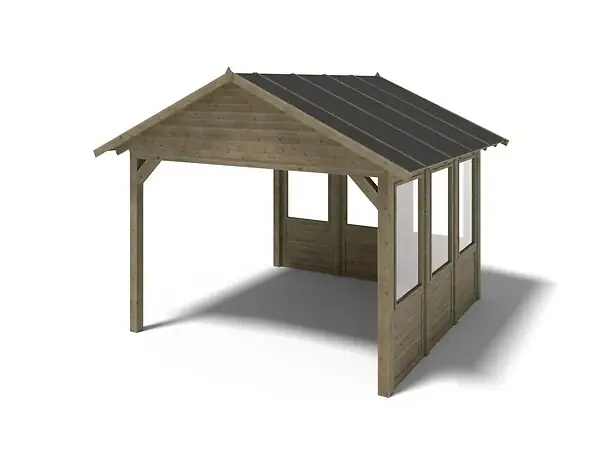 Pergola de jardin 4.04x4.04m avec panneaux - traité - ALT127 ALTANKA Vente Directe