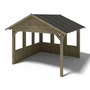 Dernière Chance Pergola de jardin 4.04x4.04m avec panneaux - traité - ALT126 ALTANKA