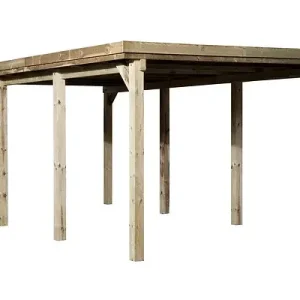 Carport simple bois 617 T2 - Naturel - L.322xP.612cm WEKA Authentique